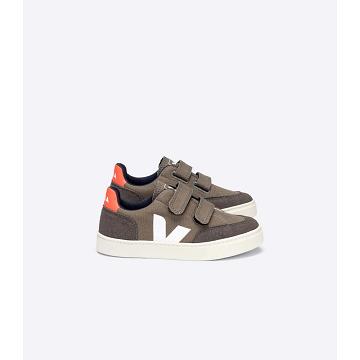 Kids' Veja V-12 CANVAS Shoes Coffee | SG 804GSO